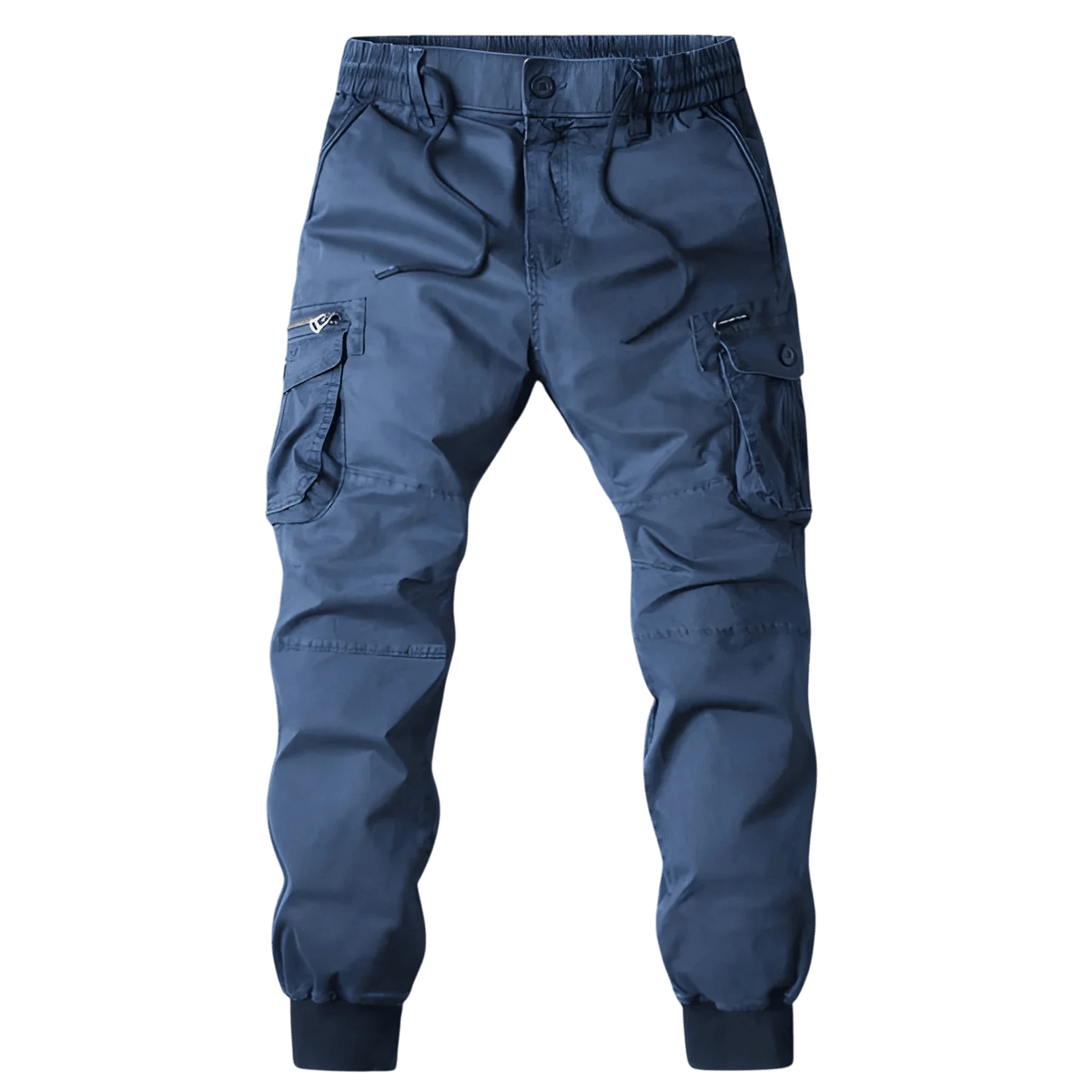 Spodnie Cargo Męskie Kieszenie Na Zamek Pas Elastyczny - Arkadya Outlet - Men Pants
