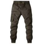 Spodnie Cargo Męskie Kieszenie Na Zamek Pas Elastyczny - Arkadya Outlet - Men Pants