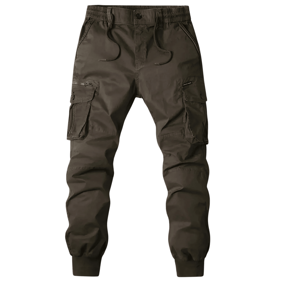 Spodnie Cargo Męskie Kieszenie Na Zamek Pas Elastyczny - Arkadya Outlet - Men Pants
