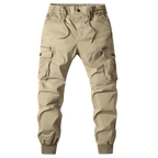 Spodnie Cargo Męskie Kieszenie Na Zamek Pas Elastyczny - Arkadya Outlet - Men Pants