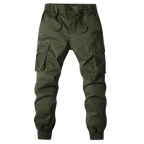 Spodnie Cargo Męskie Kieszenie Na Zamek Pas Elastyczny - Arkadya Outlet - Men Pants