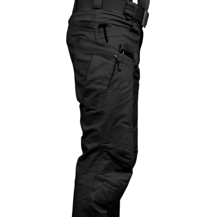 Spodnie cargo męskie krój slim z wieloma kieszeniami użytkowymi - Arkadya Outlet - Men Pants