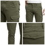 Spodnie cargo męskie luźny krój z kieszeniami na dzień codzienny - Arkadya Outlet - Men Pants