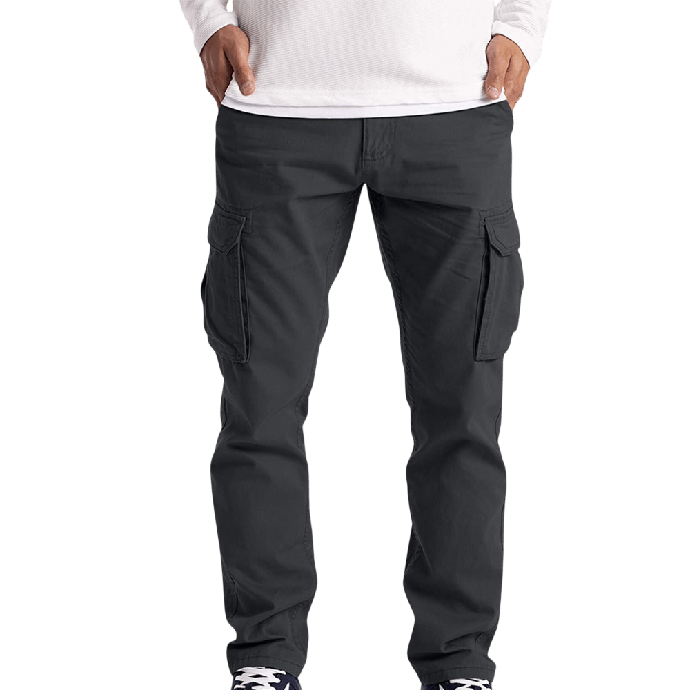 Spodnie cargo męskie luźny krój z kieszeniami na dzień codzienny - Arkadya Outlet - Men Pants