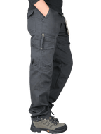 Spodnie cargo męskie prosta nogawka z kieszeniami i zamkiem - Arkadya Outlet - Men Pants