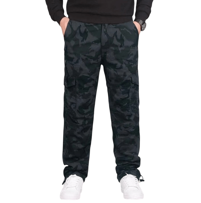 Spodnie cargo męskie prosta nogawka z kieszeniami i zamkiem - Arkadya Outlet - Men Pants