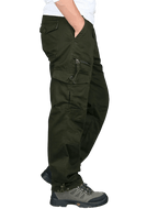Spodnie cargo męskie prosta nogawka z kieszeniami i zamkiem - Arkadya Outlet - Men Pants