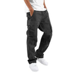 Spodnie cargo męskie prosta nogawka z wieloma kieszeniami - Arkadya Outlet - Men Pants