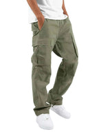Spodnie cargo męskie prosta nogawka z wieloma kieszeniami - Arkadya Outlet - Men Pants