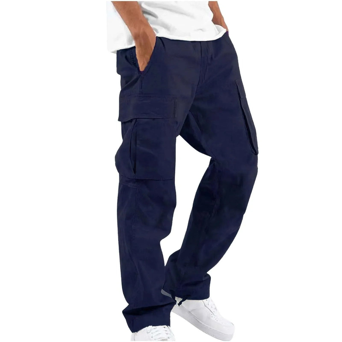 Spodnie cargo męskie prosta nogawka z wieloma kieszeniami - Arkadya Outlet - Men Pants