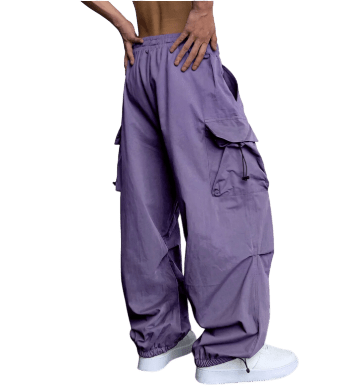 Spodnie cargo męskie szeroka nogawka z wieloma kieszeniami - Arkadya Outlet - Men Pants