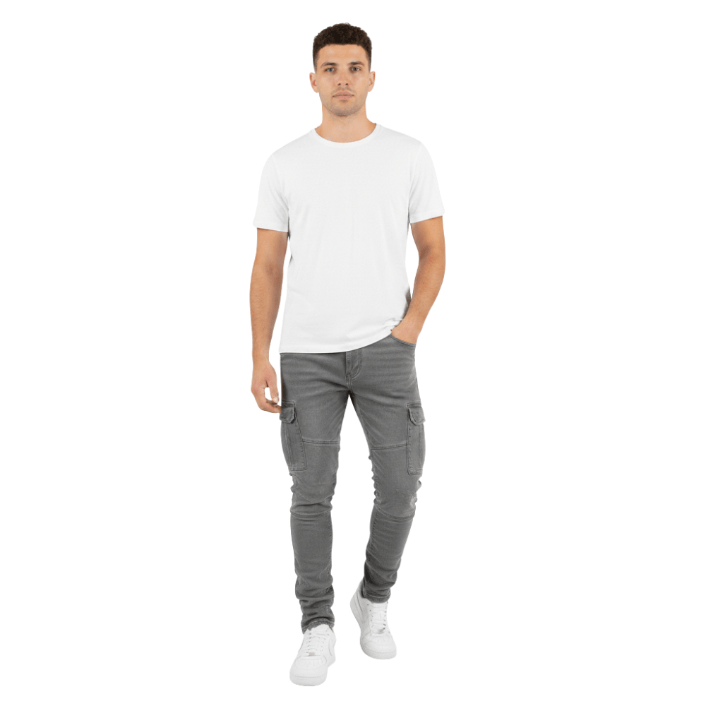 Spodnie cargo męskie wąski krój codzienne spodnie kieszeniowe - Arkadya Outlet - Men Pants