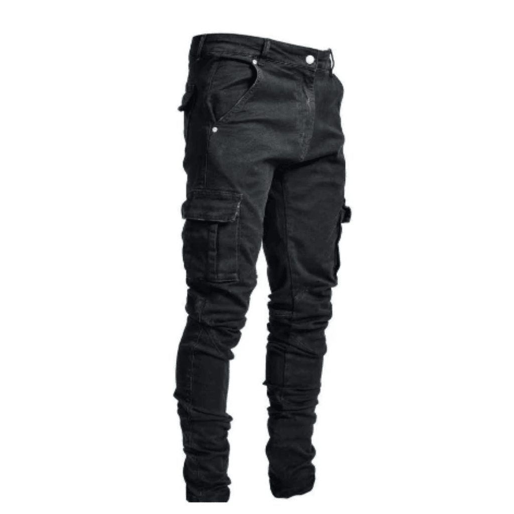 Spodnie cargo męskie wąski krój codzienne spodnie kieszeniowe - Arkadya Outlet - Men Pants