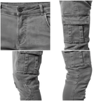 Spodnie cargo męskie wąski krój codzienne spodnie kieszeniowe - Arkadya Outlet - Men Pants