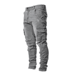 Spodnie cargo męskie wąski krój codzienne spodnie kieszeniowe - Arkadya Outlet - Men Pants