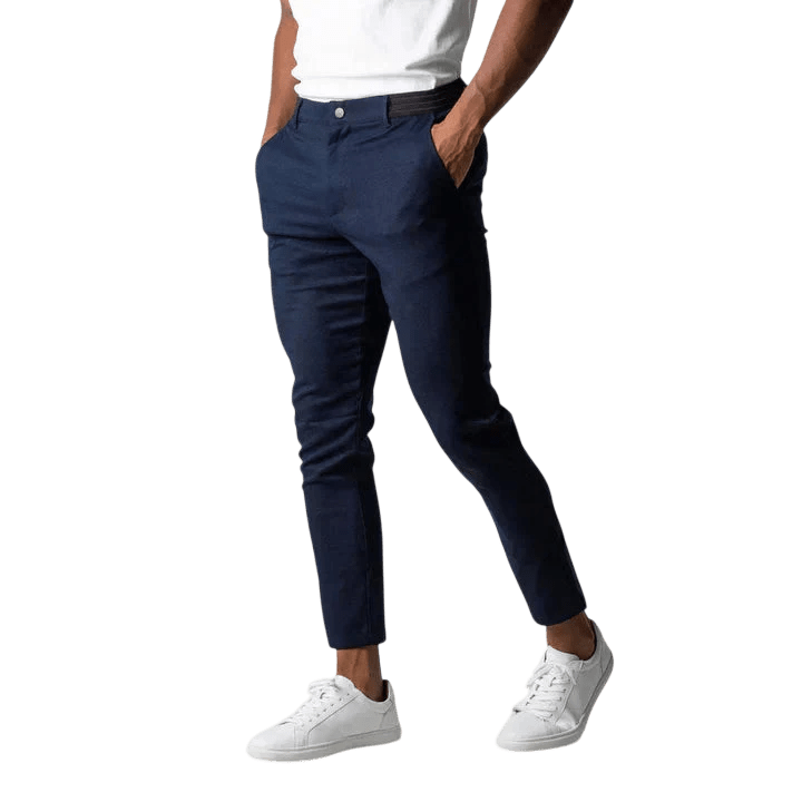 Spodnie chinos męskie modny krój pełna długość użytkowy pas - Arkadya Outlet - Men Pants