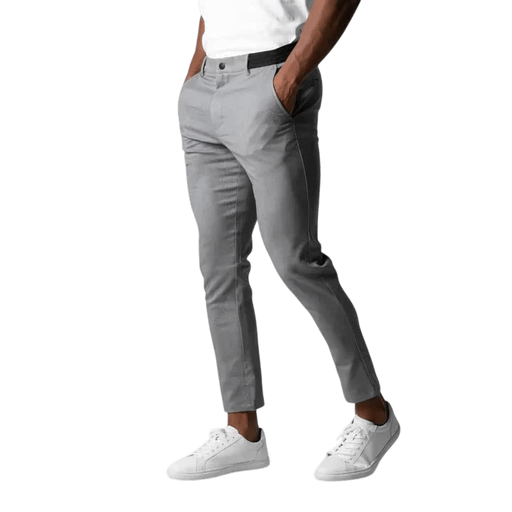Spodnie chinos męskie modny krój pełna długość użytkowy pas - Arkadya Outlet - Men Pants