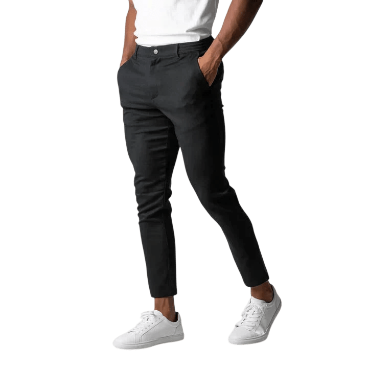 Spodnie chinos męskie modny krój pełna długość użytkowy pas - Arkadya Outlet - Men Pants