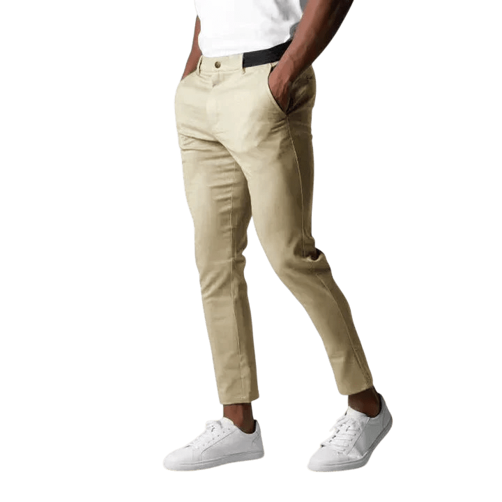 Spodnie chinos męskie modny krój pełna długość użytkowy pas - Arkadya Outlet - Men Pants