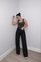 Spodnie damskie wysoki stan klasyczny krój - Arkadya Outlet - Women Pants