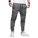 Spodnie joggerowe męskie krój slim ze ściągaczem w pasie i mankietach - Arkadya Outlet - Men Pants