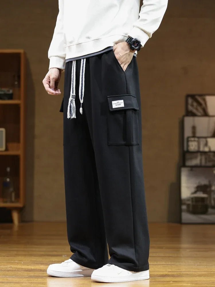 Spodnie Męskie Cargo | Luźny Krój z Kieszeniami na Udach - Arkadya Outlet - Trousers