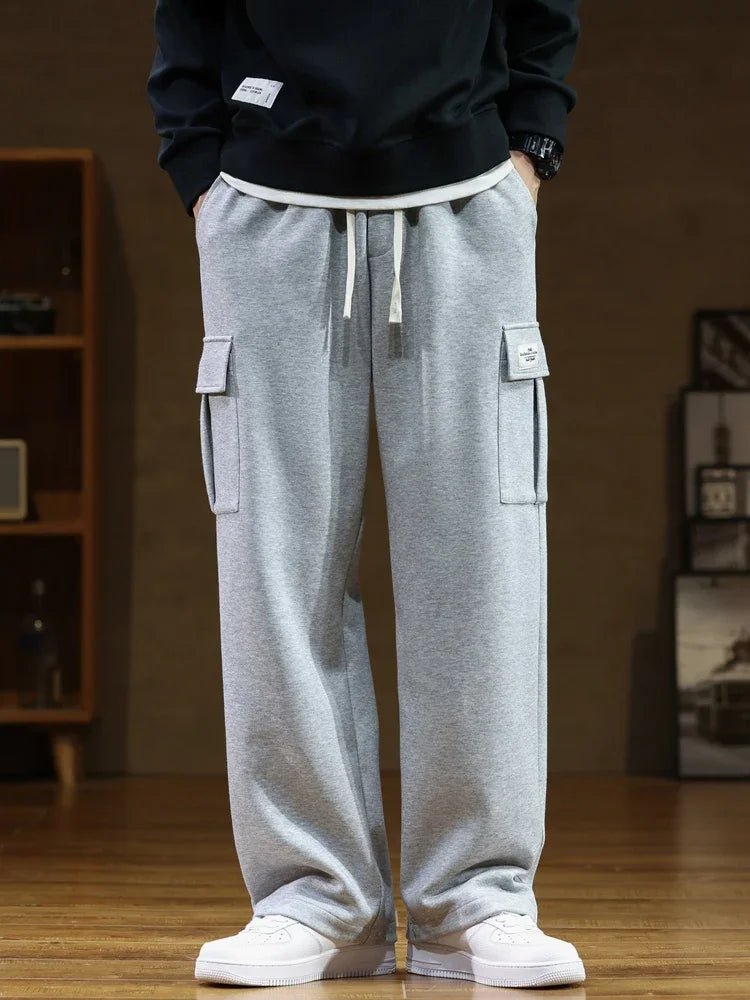 Spodnie Męskie Cargo | Luźny Krój z Kieszeniami na Udach - Arkadya Outlet - Trousers