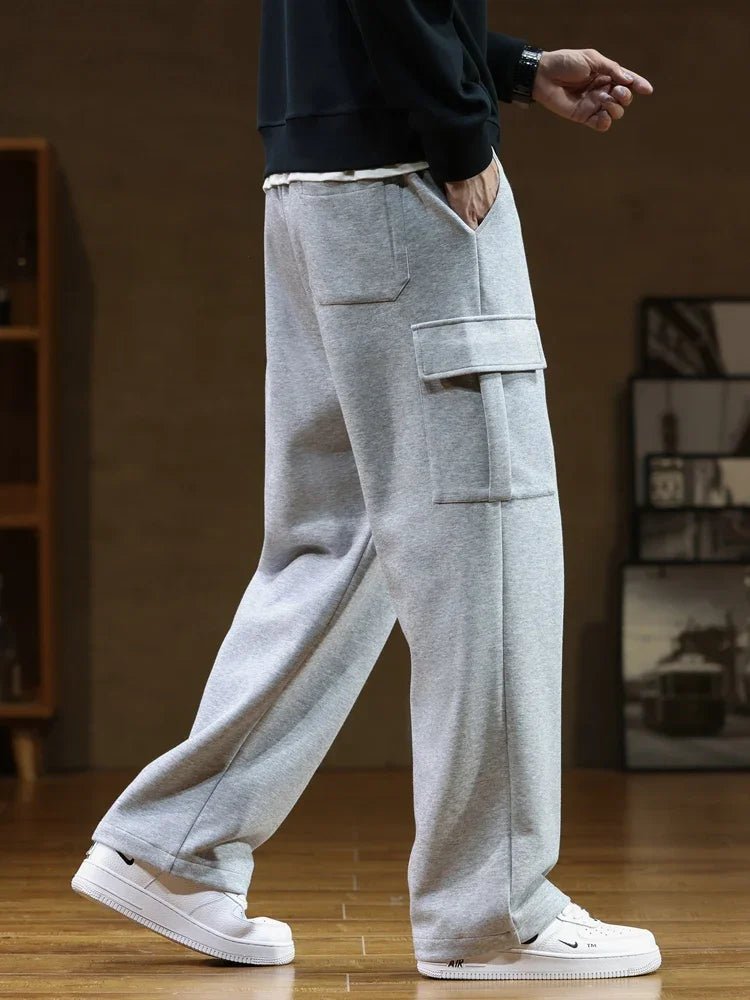 Spodnie Męskie Cargo | Luźny Krój z Kieszeniami na Udach - Arkadya Outlet - Trousers