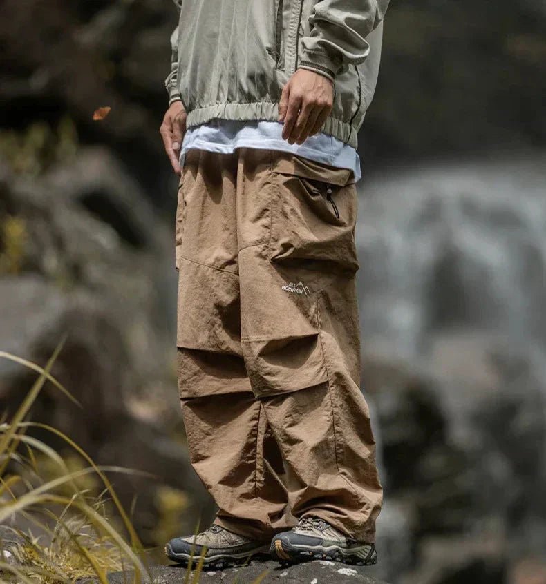 Spodnie Męskie Cargo | Luźny Krój z Wieloma Kieszeniami - Arkadya Outlet - Trousers