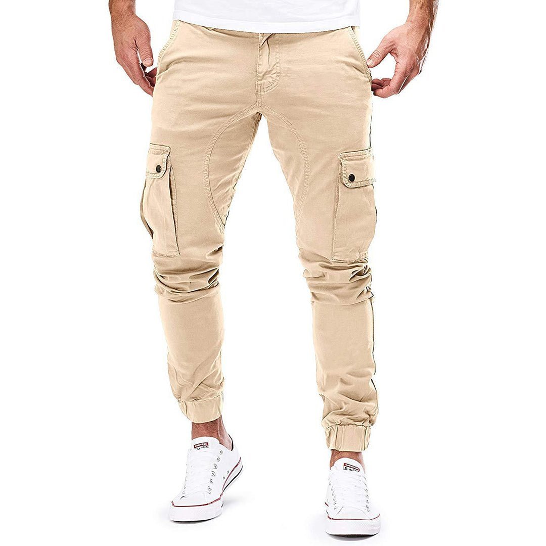 Spodnie Męskie Cargo | Zwężana Nogawka z Kieszeniami na Udach - Arkadya Outlet - Trousers