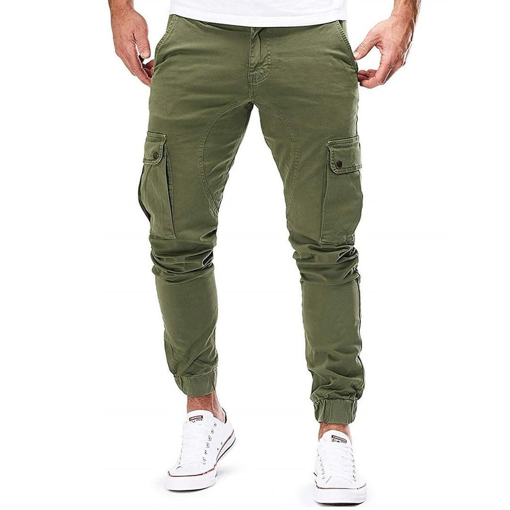 Spodnie Męskie Cargo | Zwężana Nogawka z Kieszeniami na Udach - Arkadya Outlet - Trousers