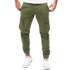 Spodnie Męskie Cargo | Zwężana Nogawka z Kieszeniami na Udach - Arkadya Outlet - Trousers