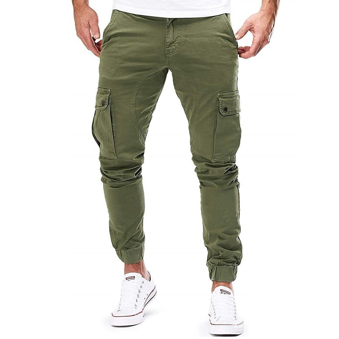 Spodnie Męskie Cargo | Zwężana Nogawka z Kieszeniami na Udach - Arkadya Outlet - Trousers