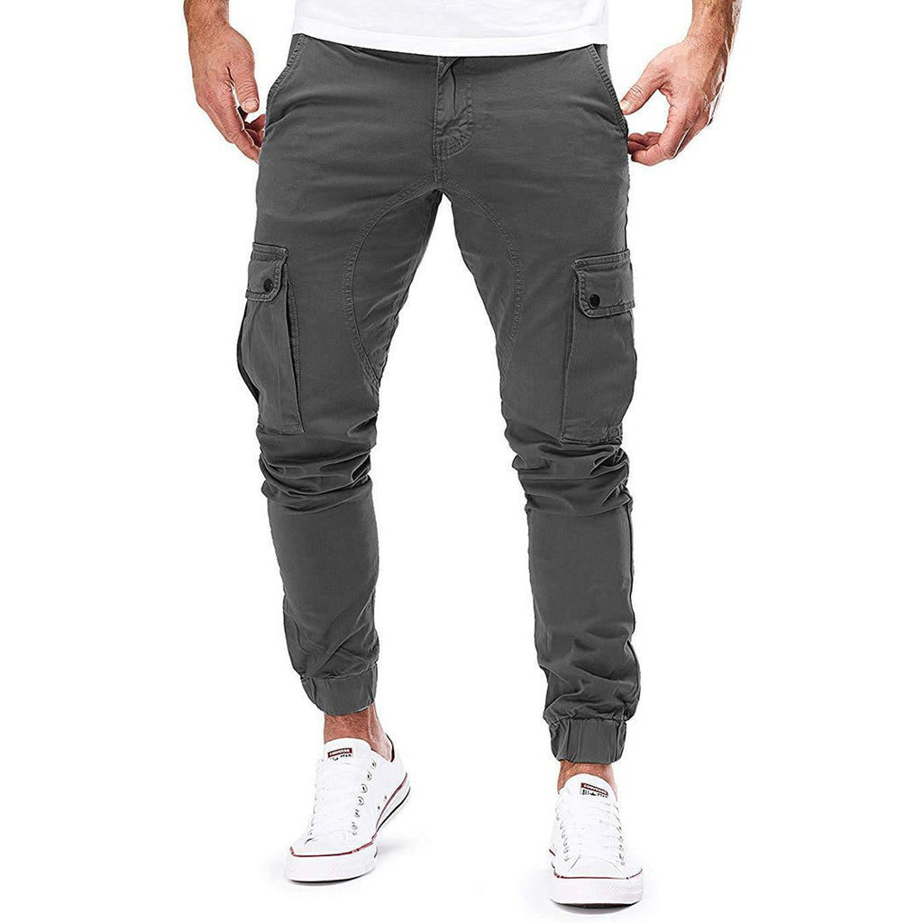 Spodnie Męskie Cargo | Zwężana Nogawka z Kieszeniami na Udach - Arkadya Outlet - Trousers