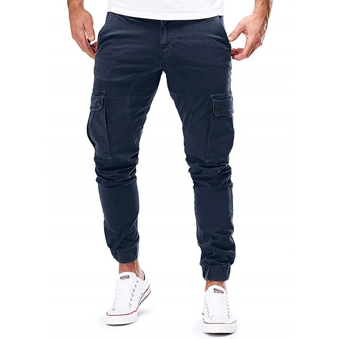 Spodnie Męskie Cargo | Zwężana Nogawka z Kieszeniami na Udach - Arkadya Outlet - Trousers