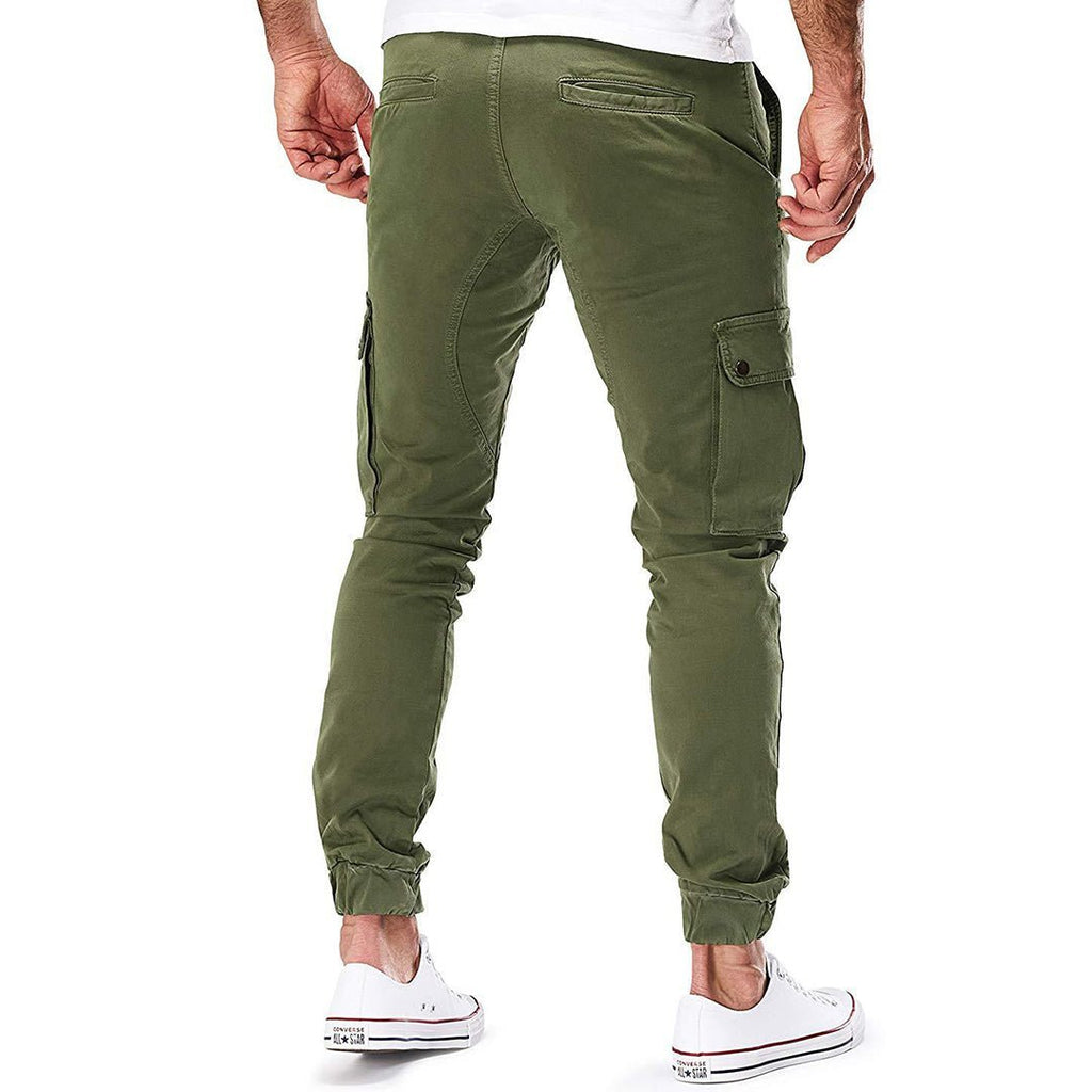 Spodnie Męskie Cargo | Zwężana Nogawka z Kieszeniami na Udach - Arkadya Outlet - Trousers