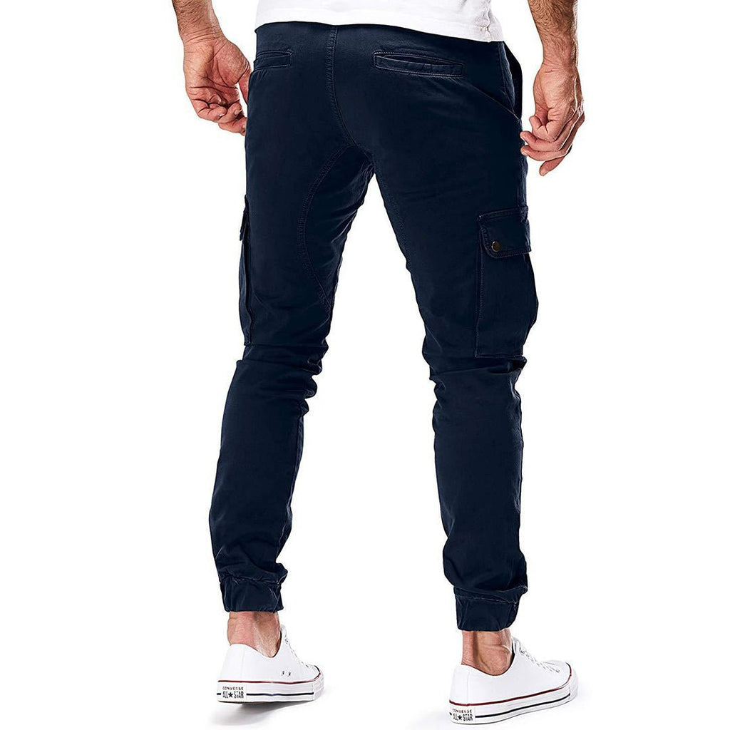 Spodnie Męskie Cargo | Zwężana Nogawka z Kieszeniami na Udach - Arkadya Outlet - Trousers
