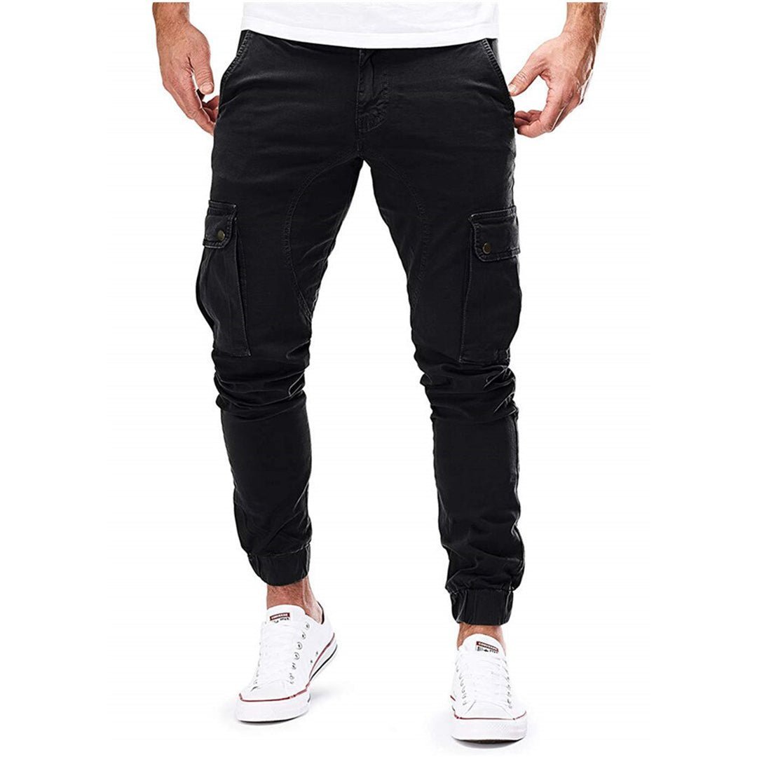 Spodnie Męskie Cargo | Zwężana Nogawka z Kieszeniami na Udach - Arkadya Outlet - Trousers