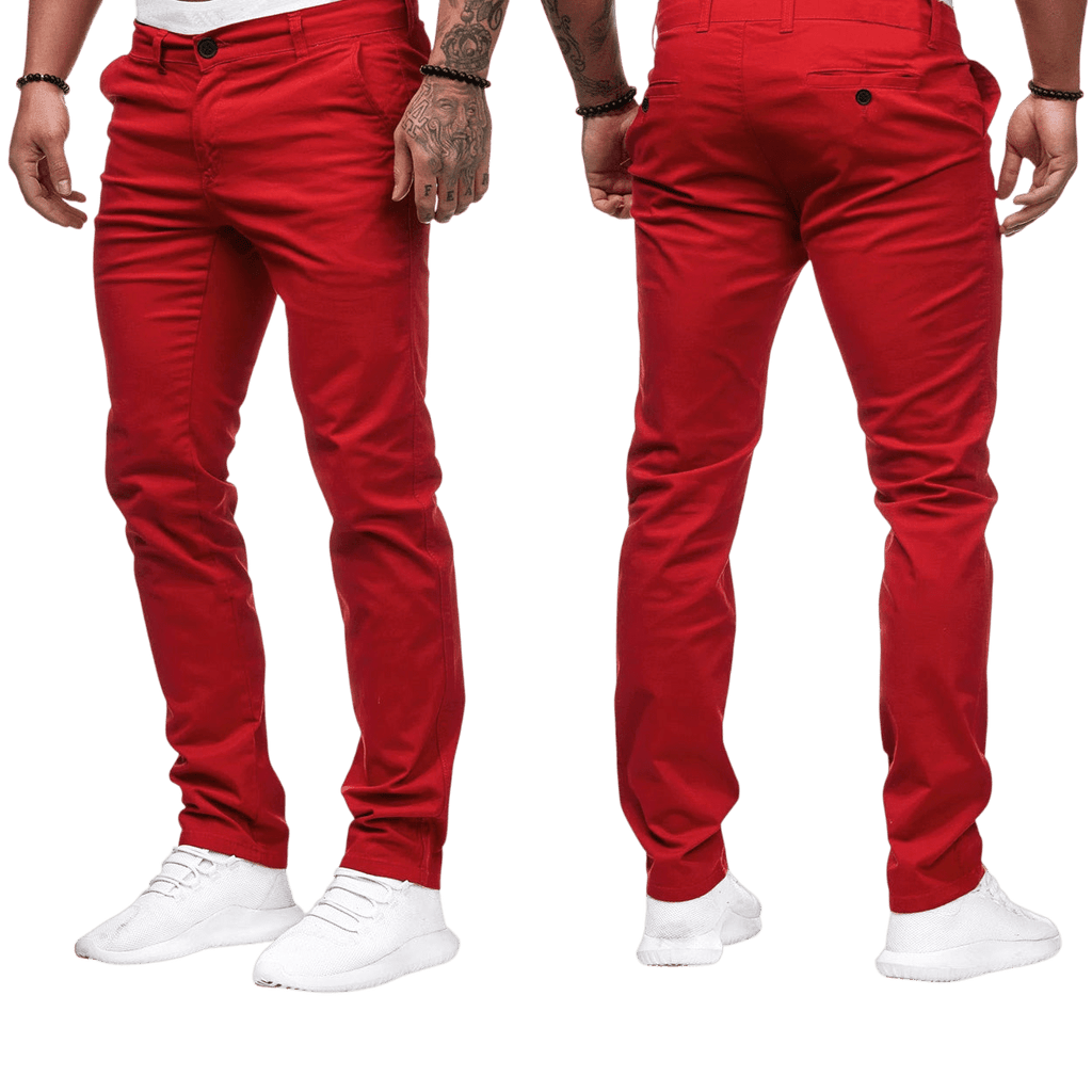Spodnie męskie dopasowany krój prosta nogawka codzienny fason - Arkadya Outlet - Men Pants
