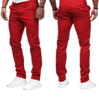 Spodnie męskie dopasowany krój prosta nogawka codzienny fason - Arkadya Outlet - Men Pants