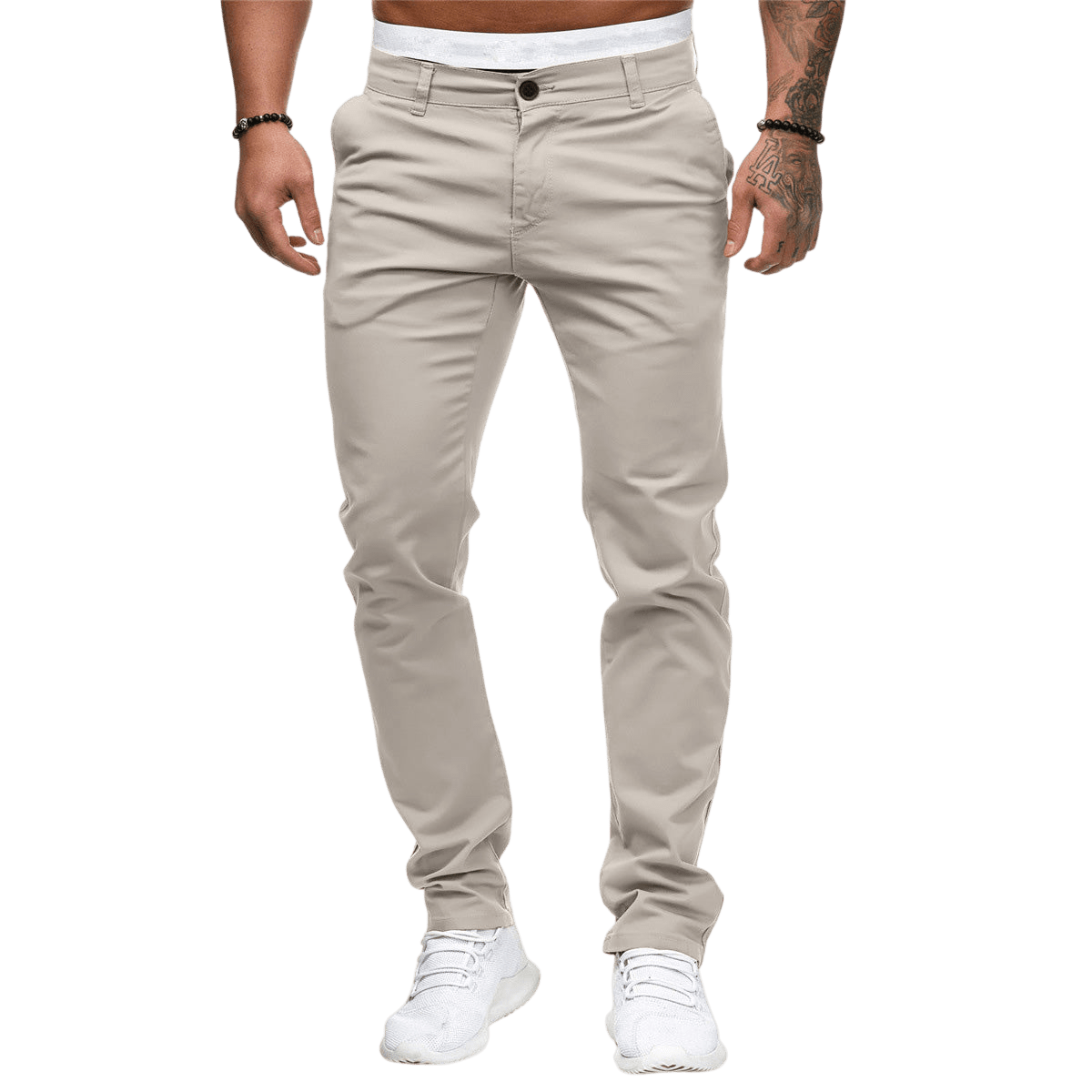 Spodnie męskie dopasowany krój prosta nogawka codzienny fason - Arkadya Outlet - Men Pants