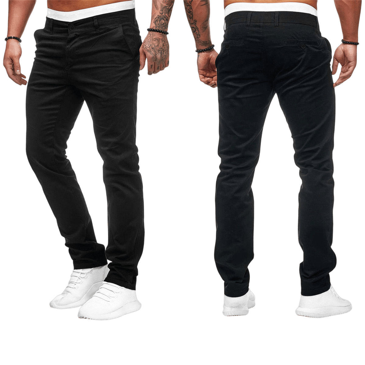 Spodnie męskie dopasowany krój prosta nogawka codzienny fason - Arkadya Outlet - Men Pants