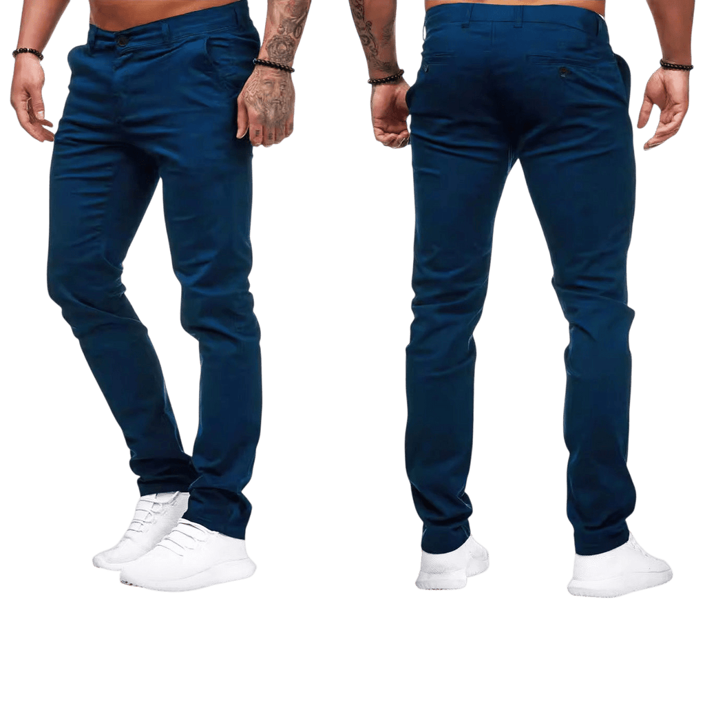 Spodnie męskie dopasowany krój prosta nogawka codzienny fason - Arkadya Outlet - Men Pants