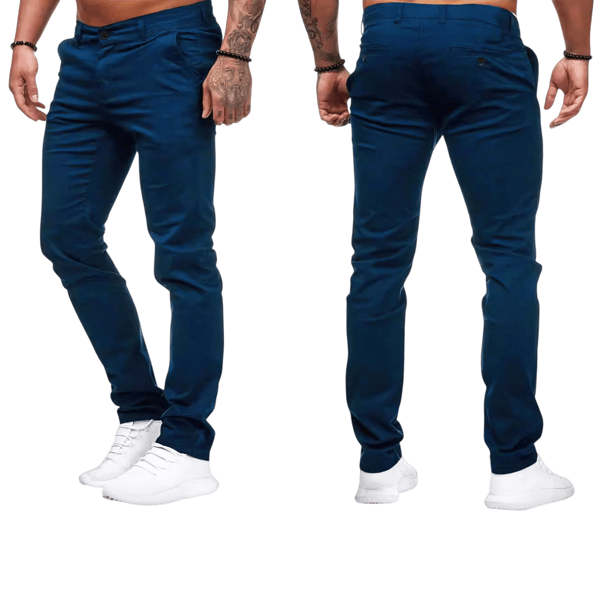 Spodnie męskie dopasowany krój prosta nogawka codzienny fason - Arkadya Outlet - Men Pants
