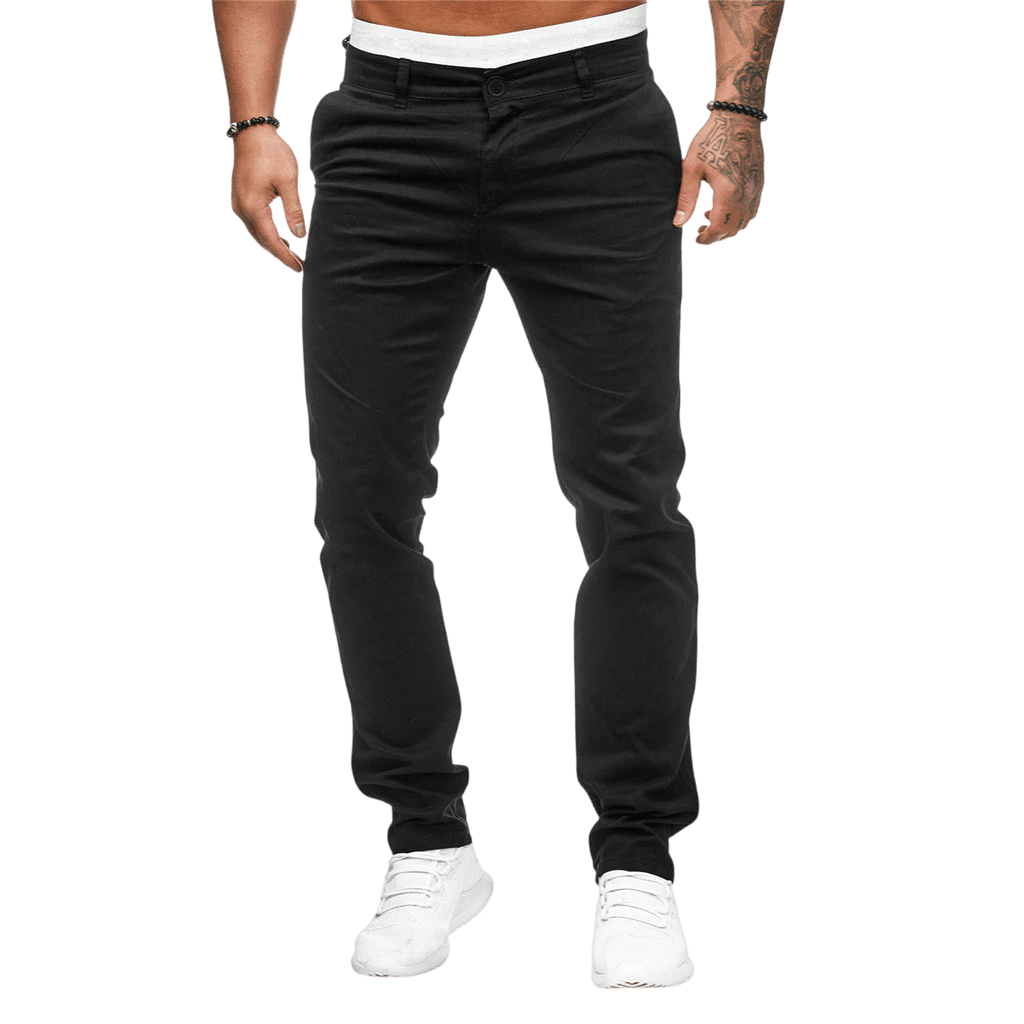 Spodnie męskie dopasowany krój prosta nogawka codzienny fason - Arkadya Outlet - Men Pants
