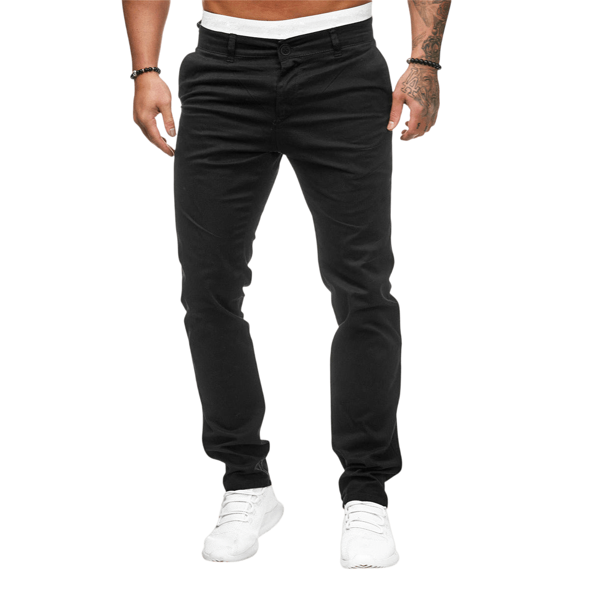 Spodnie męskie dopasowany krój prosta nogawka codzienny fason - Arkadya Outlet - Men Pants