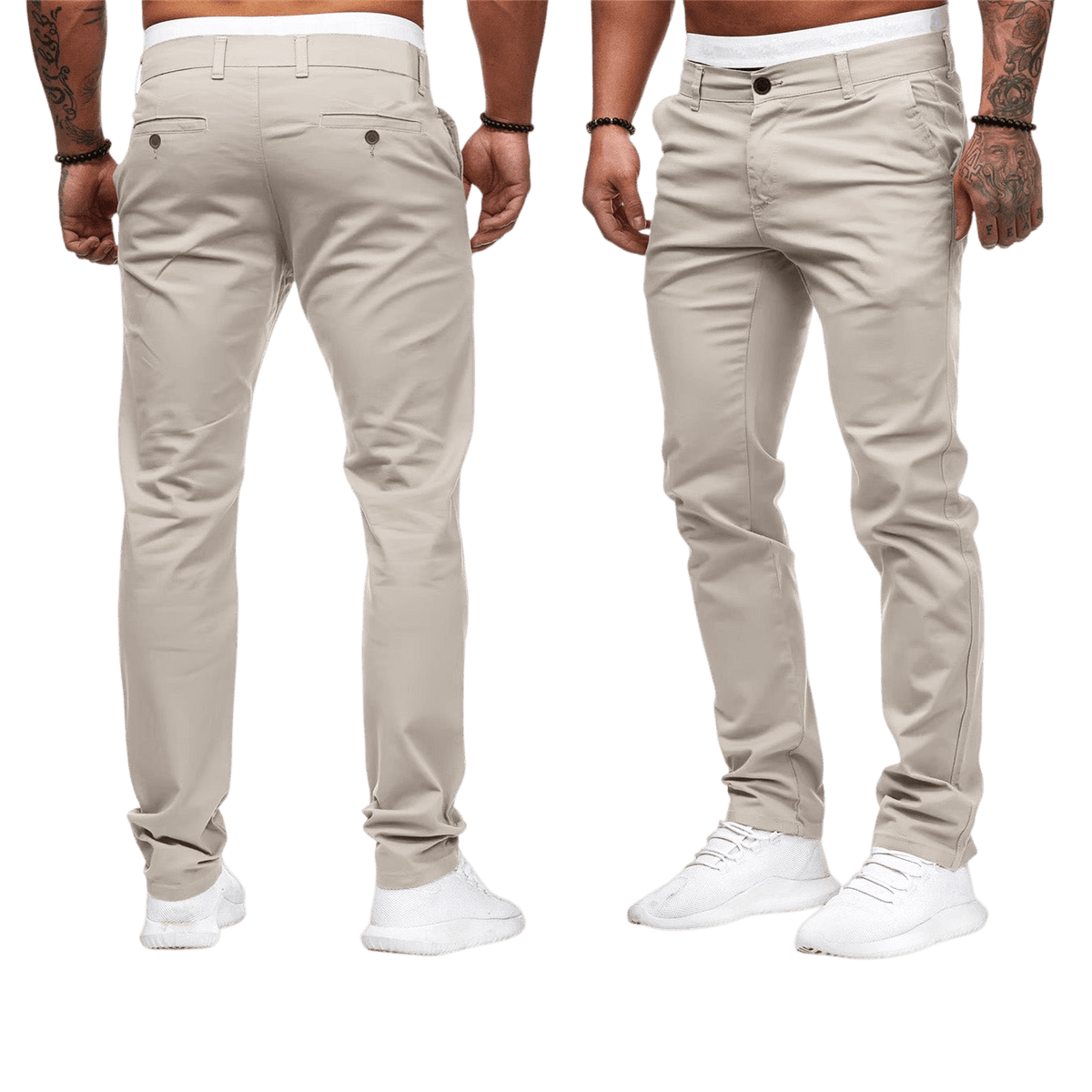Spodnie męskie dopasowany krój prosta nogawka codzienny fason - Arkadya Outlet - Men Pants