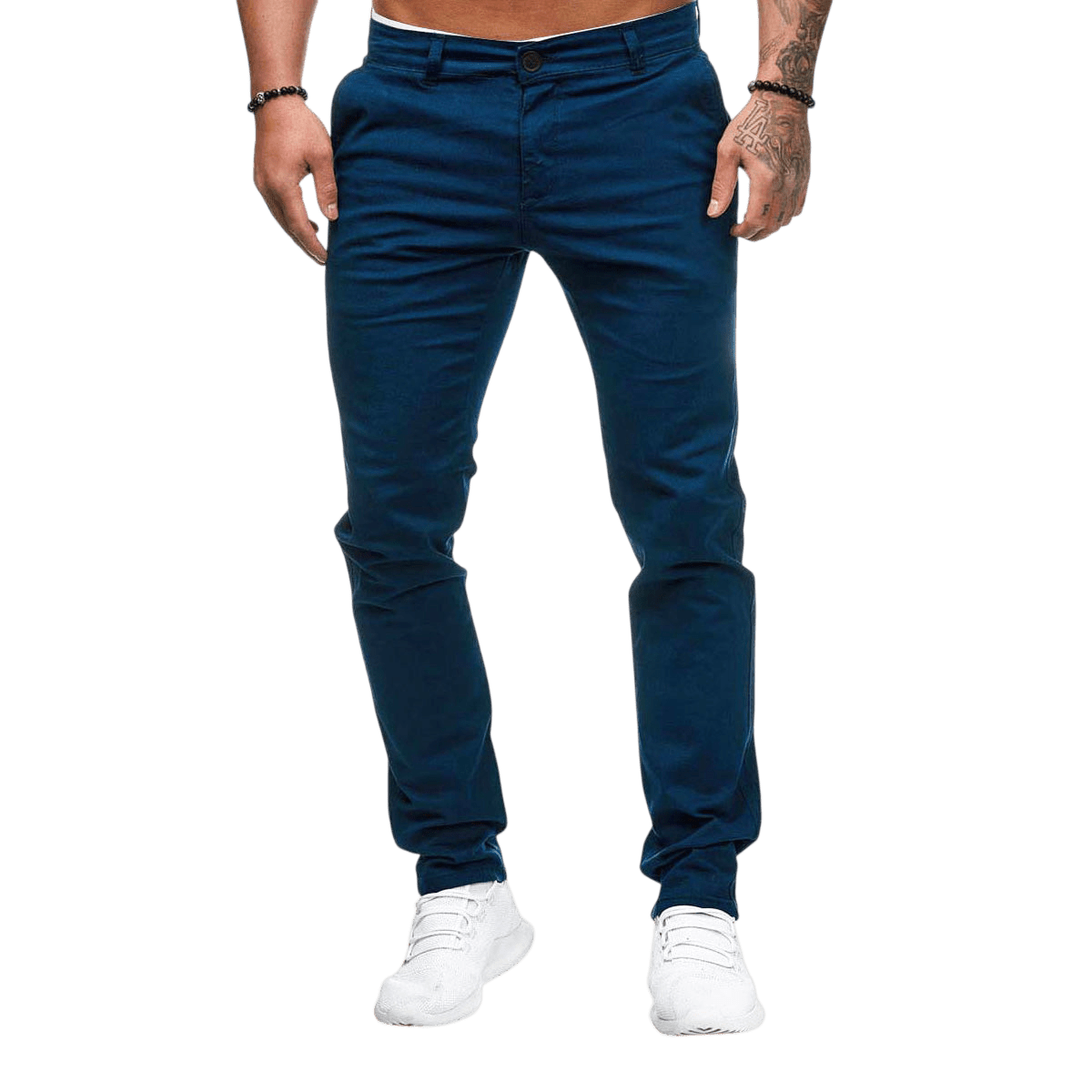 Spodnie męskie dopasowany krój prosta nogawka codzienny fason - Arkadya Outlet - Men Pants