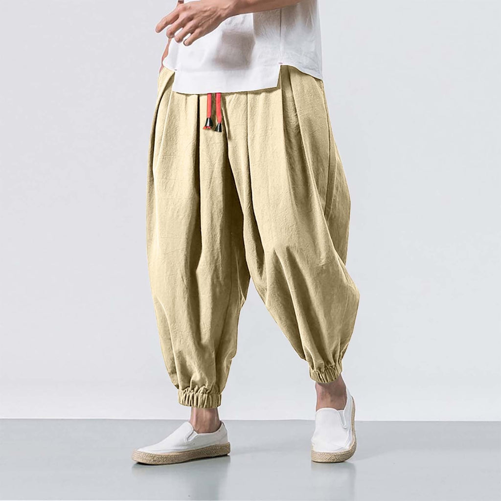 Spodnie Męskie Haremowe | Luźny Krój z Elastycznymi Mankietami - Arkadya Outlet - Trousers