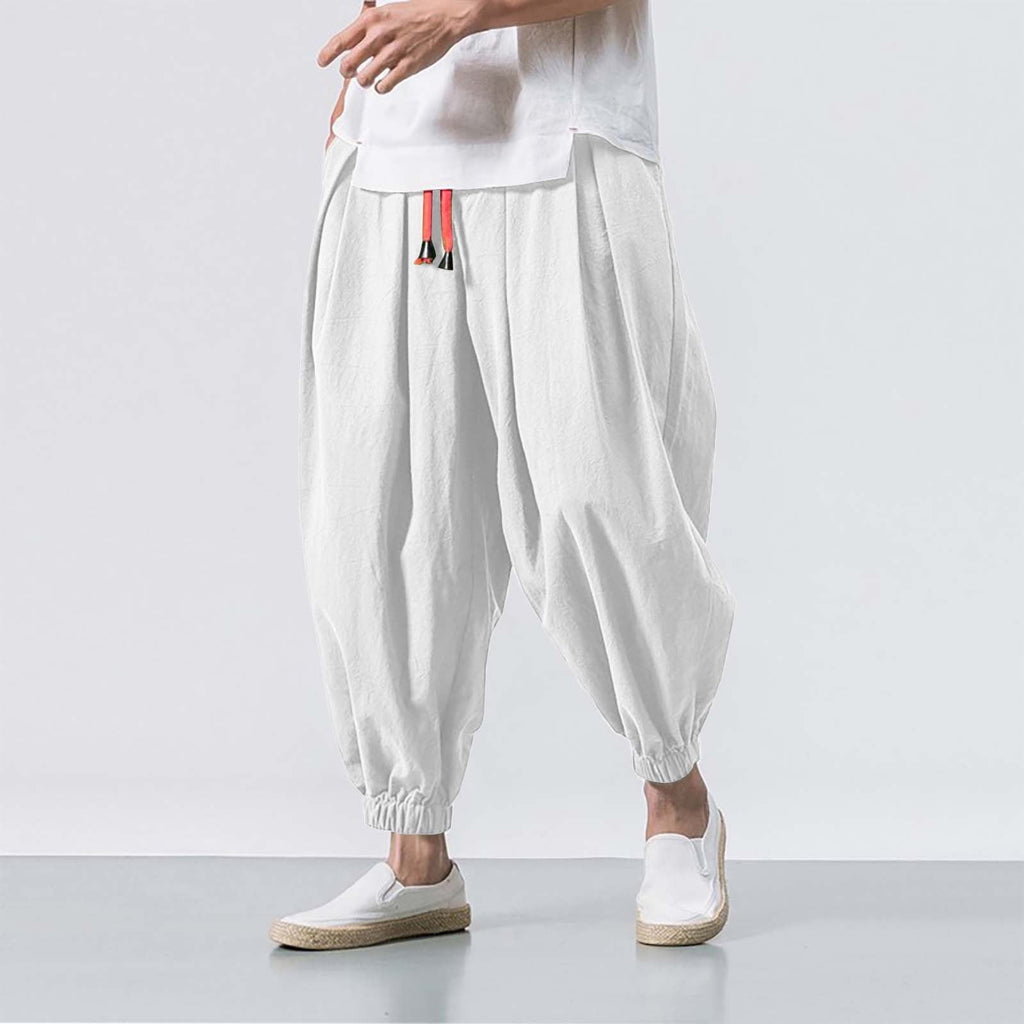 Spodnie Męskie Haremowe | Luźny Krój z Elastycznymi Mankietami - Arkadya Outlet - Trousers